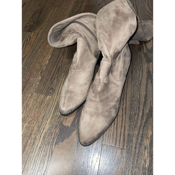 Steven by Steve Madden Boots Over The Knee Stretch Side Zip Wein 9.5 Tan - Picture 4 of 10